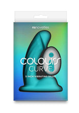 Load image into Gallery viewer, Colours Curve Silicone Vibrating Dildo with Remote Control - Teal - 5in
