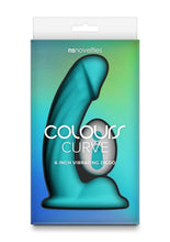 Load image into Gallery viewer, Colours Curve Silicone Vibrating Dildo with Remote Control - Teal - 6in
