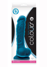 Load image into Gallery viewer, Colours Dual Density Silicone Dildo - Blue - 8in
