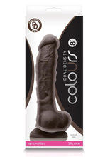 Load image into Gallery viewer, Colours Dual Density Silicone Dildo - Chocolate - 8in
