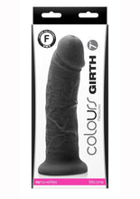 Load image into Gallery viewer, Colours Girth Silicone Dildo - Black - 7in
