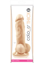 Load image into Gallery viewer, Colours Pleasures Silicone Thick Dildo - Vanilla/White - 5in
