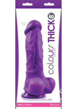 Load image into Gallery viewer, Colours Pleasures Silicone Thick Dildo - Purple - 8in
