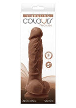 Load image into Gallery viewer, Colours Pleasures Silicone Vibrating Dildo with Balls - Caramel - 5in
