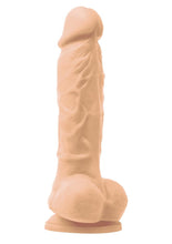 Load image into Gallery viewer, Colours Pleasures Silicone Vibrating Dildo with Balls - Vanilla - 5in

