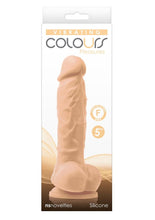 Load image into Gallery viewer, Colours Pleasures Silicone Vibrating Dildo with Balls - Vanilla - 5in
