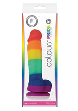 Load image into Gallery viewer, Colours Pride Edition Silicone Dildo - Multicolor/Rainbow - 5in
