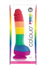 Load image into Gallery viewer, Colours Pride Edition Silicone Dildo - Multicolor/Rainbow - 8in
