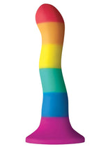 Load image into Gallery viewer, Colours Pride Edition Wave Silicone Dildo - Multicolor/Rainbow - 6in

