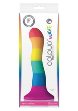 Load image into Gallery viewer, Colours Pride Edition Wave Silicone Dildo - Multicolor/Rainbow - 6in
