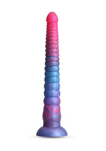 Load image into Gallery viewer, Colours Stacked Silicone Dildo - Blue/Pink - 12in
