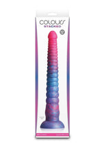 Load image into Gallery viewer, Colours Stacked Silicone Dildo - Blue/Pink - 12in
