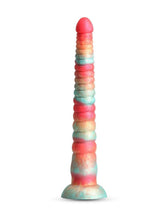 Load image into Gallery viewer, Colours Stacked Silicone Dildo - Gold/Red - 12in
