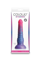 Load image into Gallery viewer, Colours Stacked Silicone Dildo - Blue/Pink - 6in
