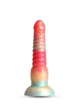 Load image into Gallery viewer, Colours Stacked Silicone Dildo - Gold/Red - 6in
