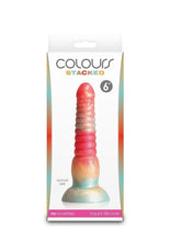 Load image into Gallery viewer, Colours Stacked Silicone Dildo - Gold/Red - 6in
