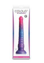 Load image into Gallery viewer, Colours Stacked Silicone Dildo - Blue/Pink - 9in

