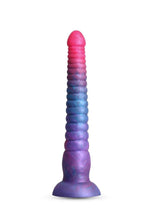 Load image into Gallery viewer, Colours Stacked Silicone Dildo - Blue/Pink - 9in
