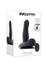 Load image into Gallery viewer, Come Closer Rechargeable Silicone Strap-On Vibrator with Remote - Black
