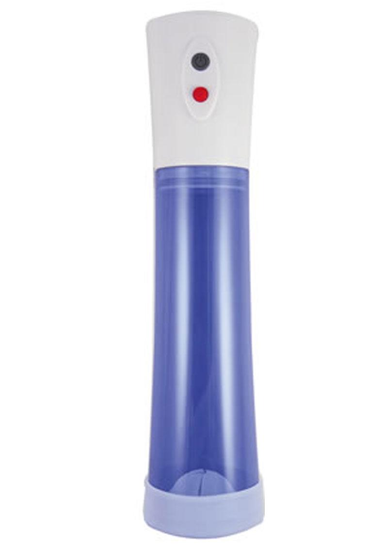 Commander Electric Rechargeable Penis Pump - Blue