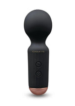 Load image into Gallery viewer, Coquette The Small Wonder Rechargeable Silicone Mini Wand - Black/Gold
