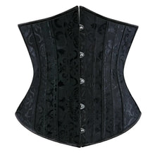 Load image into Gallery viewer, Corset Brocade Steel Boned - Small (Black)
