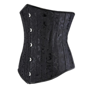 Corset Brocade Steel Boned - Small (Black)