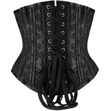 Load image into Gallery viewer, Corset Brocade Steel Boned - Small (Black)
