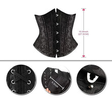 Load image into Gallery viewer, Corset Brocade Steel Boned - Small (Black)
