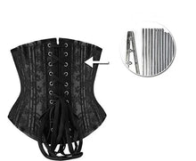 Load image into Gallery viewer, Corset Brocade Steel Boned - Small (Black)
