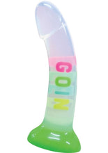 Load image into Gallery viewer, Cotton Candy Dirty Talk Goin Deep Silicone Dildo - Multicolor - 7in
