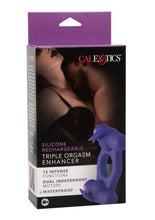 Load image into Gallery viewer, Couple's Enhancers Silicone Rechargeable Triple Orgasm Enhancer - Purple
