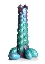 Load image into Gallery viewer, Creature Cock Galactic Breeder Ovipositor Silicone Dildo - Blue/Red/Teal
