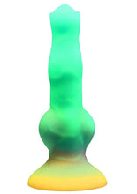 Load image into Gallery viewer, Creature Cocks Astro Cock Vibrating Glow In The Dark Silicone Dildo - Glow In The Dark/Multicolor

