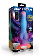 Load image into Gallery viewer, Creature Cocks Astro Cock Vibrating Glow In The Dark Silicone Dildo - Glow In The Dark/Multicolor
