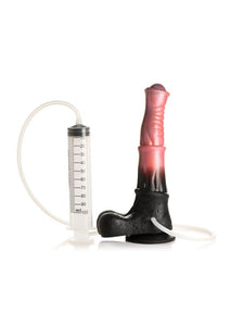 Creature Cocks Centaur Explosion Squirting Silicone Dildo - Black/Red