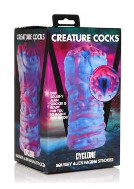 Creature Cocks Cyclone Silicone Squishy Alien Vagina Stroker - Blue/Pink
