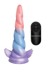 Load image into Gallery viewer, Creature Cocks Deluxe Dream Rider Vibrating Unicorn Rechargeable Silicone Dildo - Blue/Multicolor/Purple/Red
