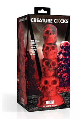 Creature Cocks Doom Silicone Dildo - Black/Red