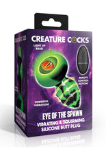 Load image into Gallery viewer, Creature Cocks Eye Of The Spawn Rechargeable Silicone Vibrating and Squirming Butt Plug with Remote - Green
