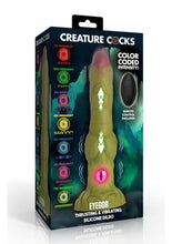 Load image into Gallery viewer, Creature Cocks Eyegor Thrusting and Vibrating Rechargeable Silicone Dildo - Green
