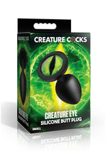 Load image into Gallery viewer, Creature Cocks Green Eye Silicone Butt Plug - Black/Green - Small
