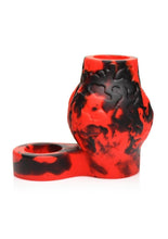 Load image into Gallery viewer, Creature Cocks Hell Hound Silicone Penis Sleeve and Ball Stretcher - Black/Red - Large
