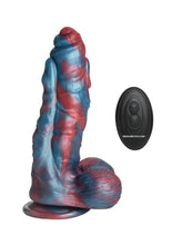 Load image into Gallery viewer, Creature Cocks Hydra X Vibrating Rechargeable Silicone Dildo with Remote - Blue/Red
