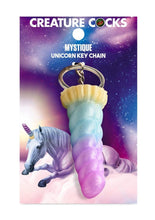Load image into Gallery viewer, Creature Cocks Mystique Unicorn Keychain - Metal/Multicolor
