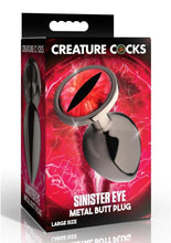Load image into Gallery viewer, Creature Cocks Red Eye Metal Butt Plug - Black/Metal/Red - Large
