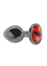 Load image into Gallery viewer, Creature Cocks Red Eye Metal Butt Plug - Black/Metal/Red - Medium

