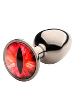 Load image into Gallery viewer, Creature Cocks Red Eye Metal Butt Plug - Black/Metal/Red - Small
