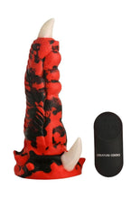 Load image into Gallery viewer, Creature Cocks Red Talon Vibrating Rechargeable Silicone Dildo - Black/Red
