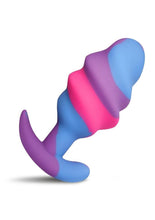 Load image into Gallery viewer, Creature Cocks Unicorn Swirl Silicone Butt Plug - Blue/Multicolor/Pink/Purple - Large
